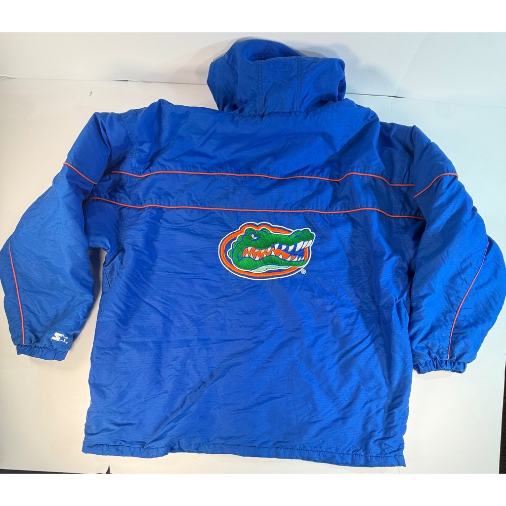 Vintage Florida Gators Starter Jacket Blue Full Zip Hooded Fleece Lined 3X